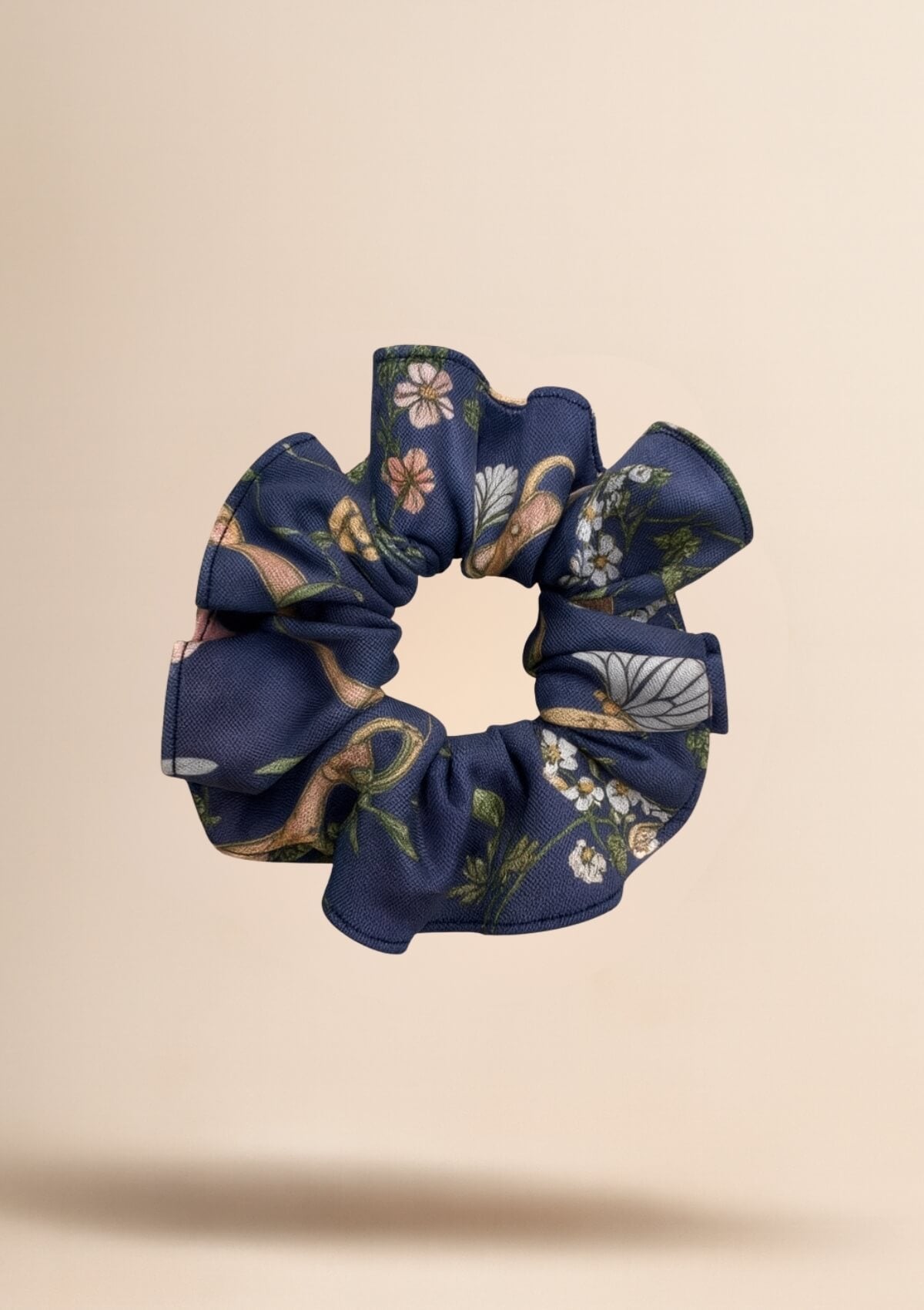 Hair Scrunchie | Herbaria Print - RönnerNavy