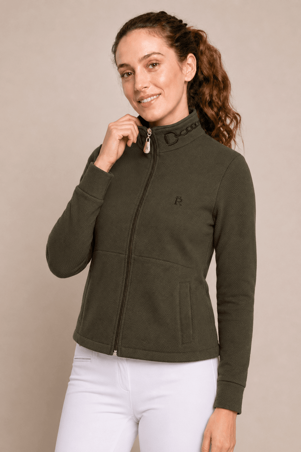Harmonia Embroidered Zip - Up Jacket | Olive Green - RönnerJacketsXS