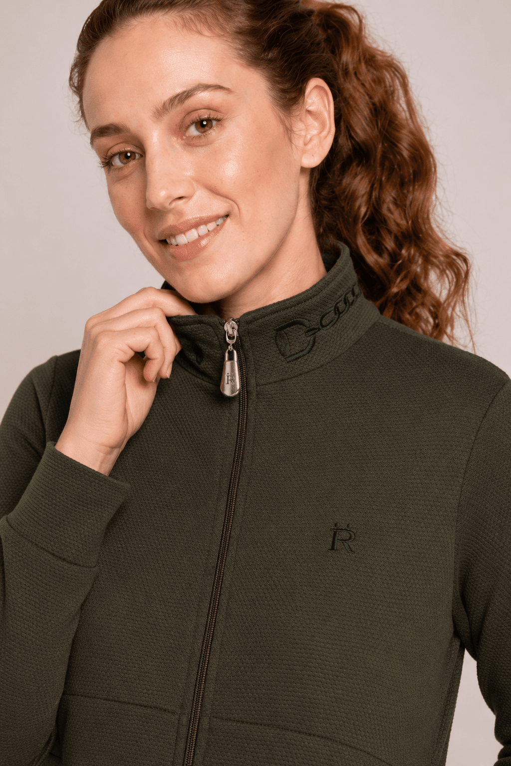 Harmonia Embroidered Zip - Up Jacket | Olive Green - RönnerJacketsXS