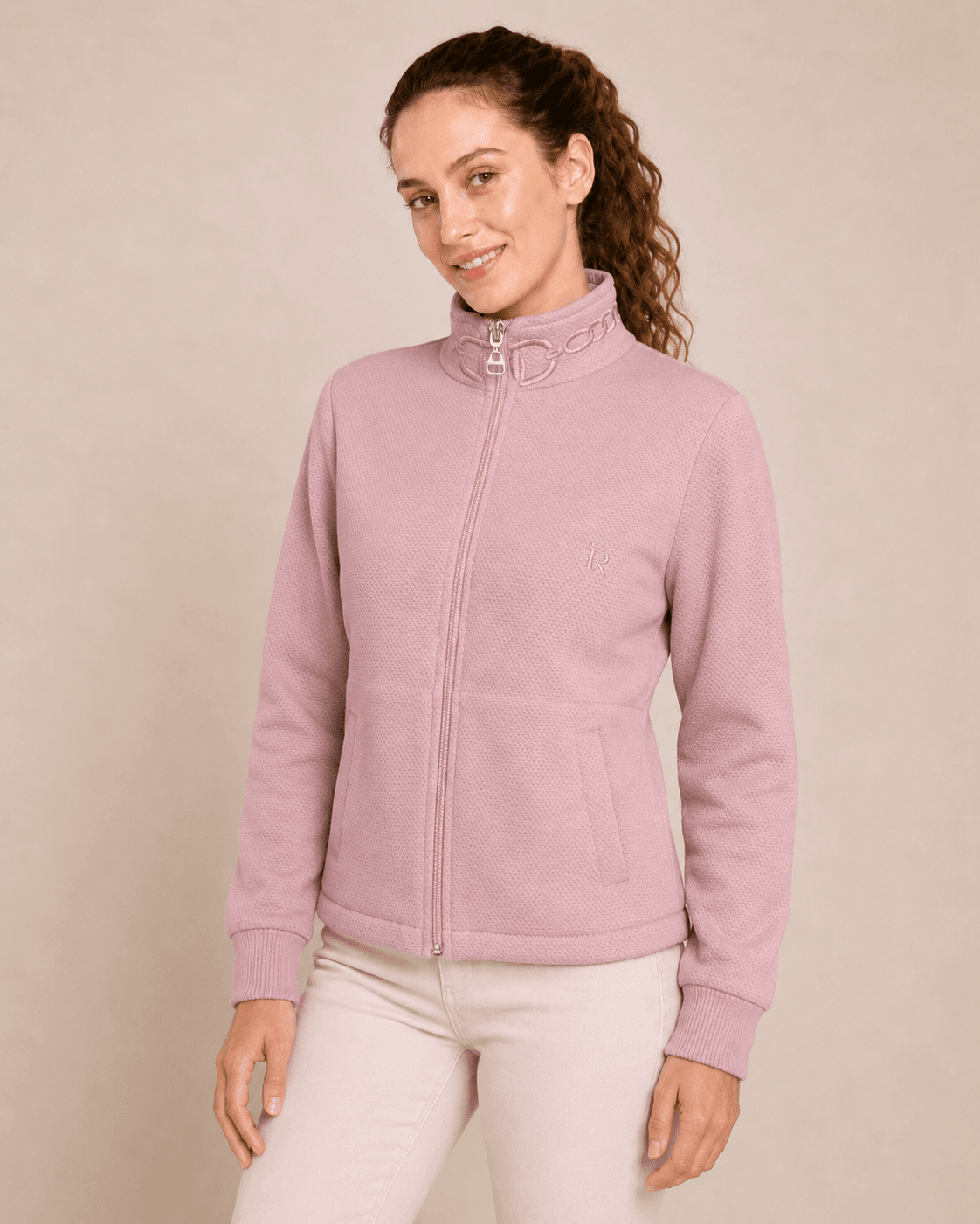 Harmonia Embroidered Zip - Up Jacket | Rose - RönnerJacketsXS