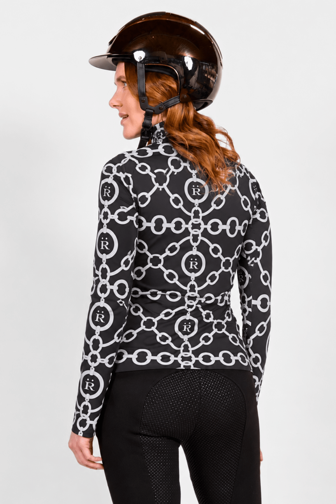 Harmony Q-Zip | Aros Print | Long Sleeve - RönnerShirtBlack & Cream
