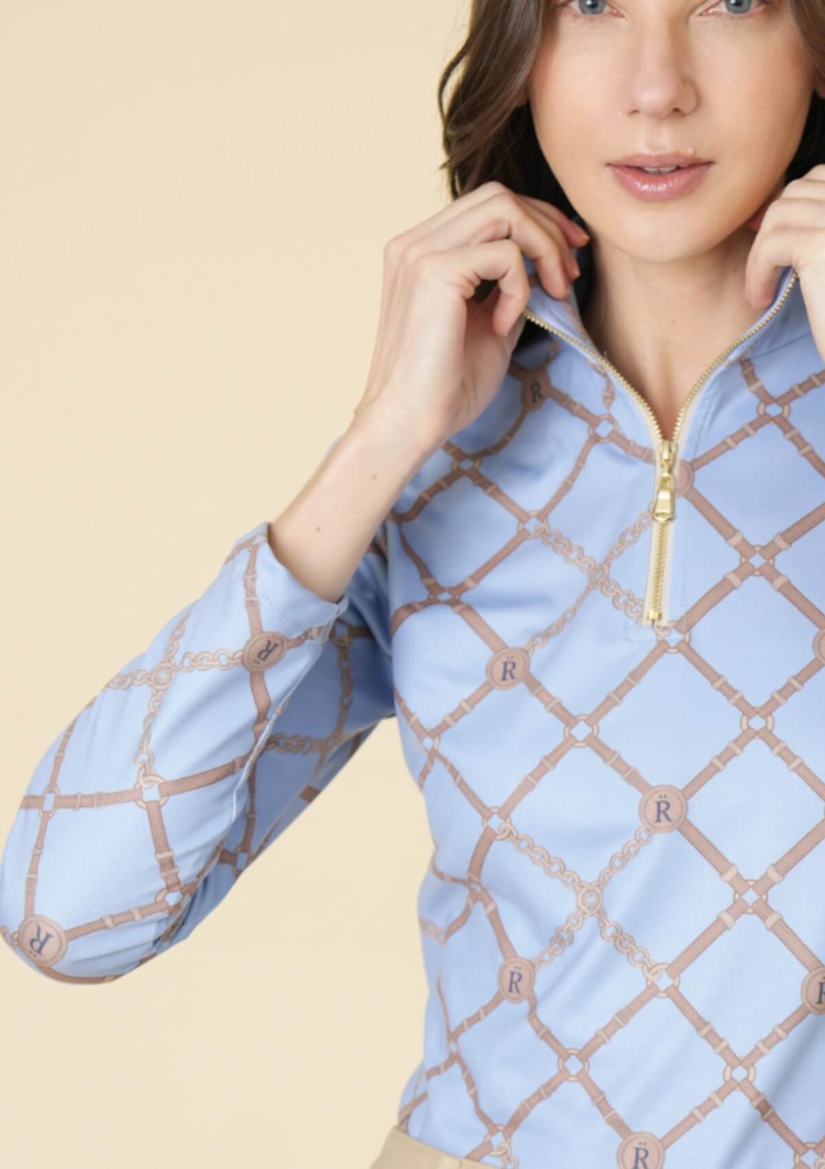 Harmony Q-Zip | Long Sleeve | Beltina Print | Powder Blue