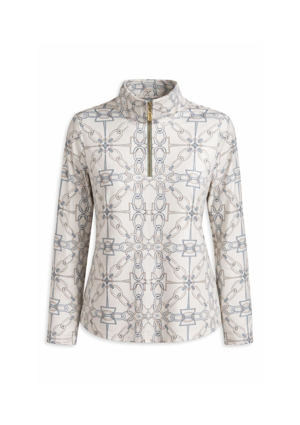 Harmony Q - Zip | Long Sleeve | Chainlink Print - RönnerShirtS