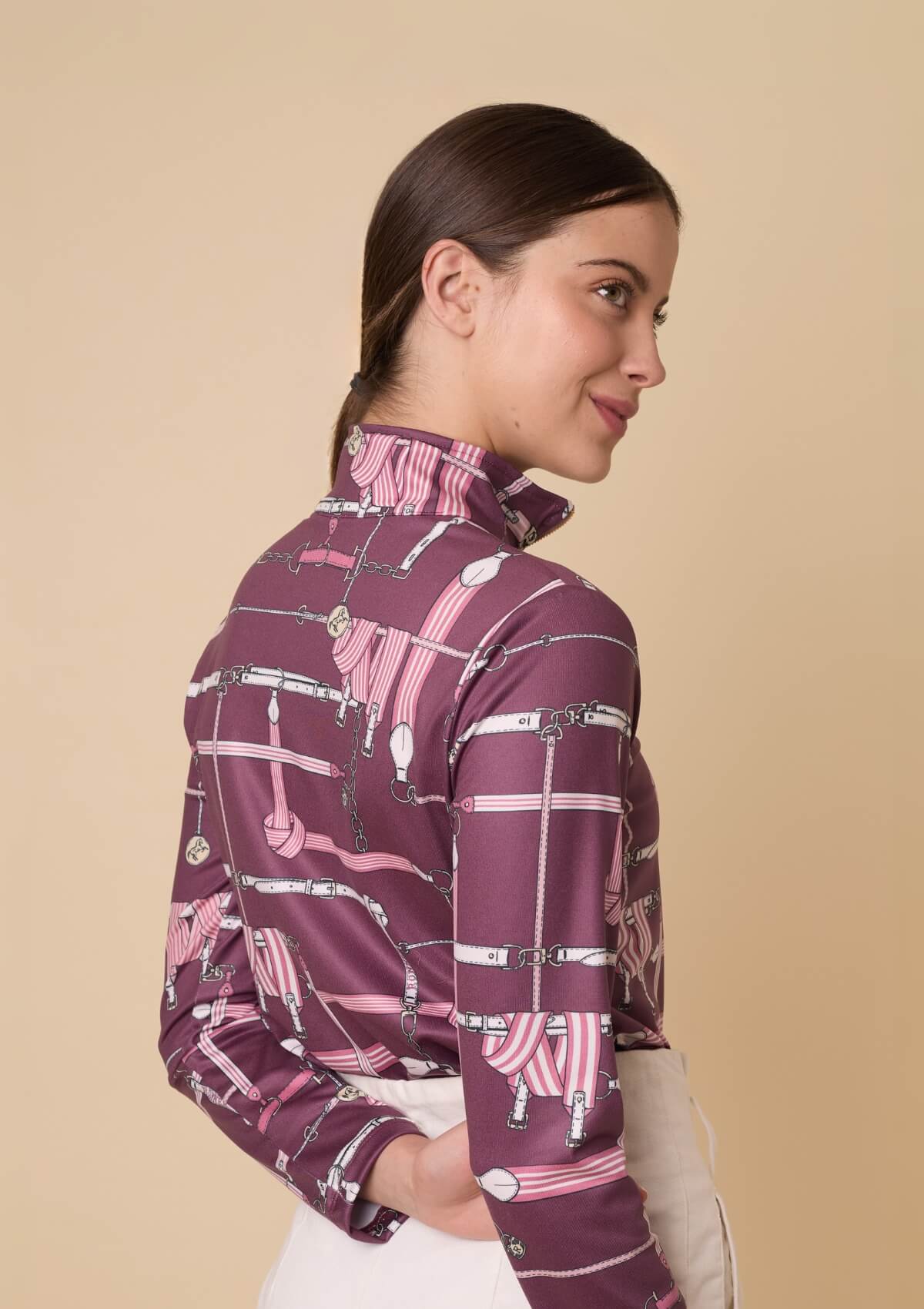 Harmony Q-Zip | Long Sleeve | Jubilea Print | Bordeaux