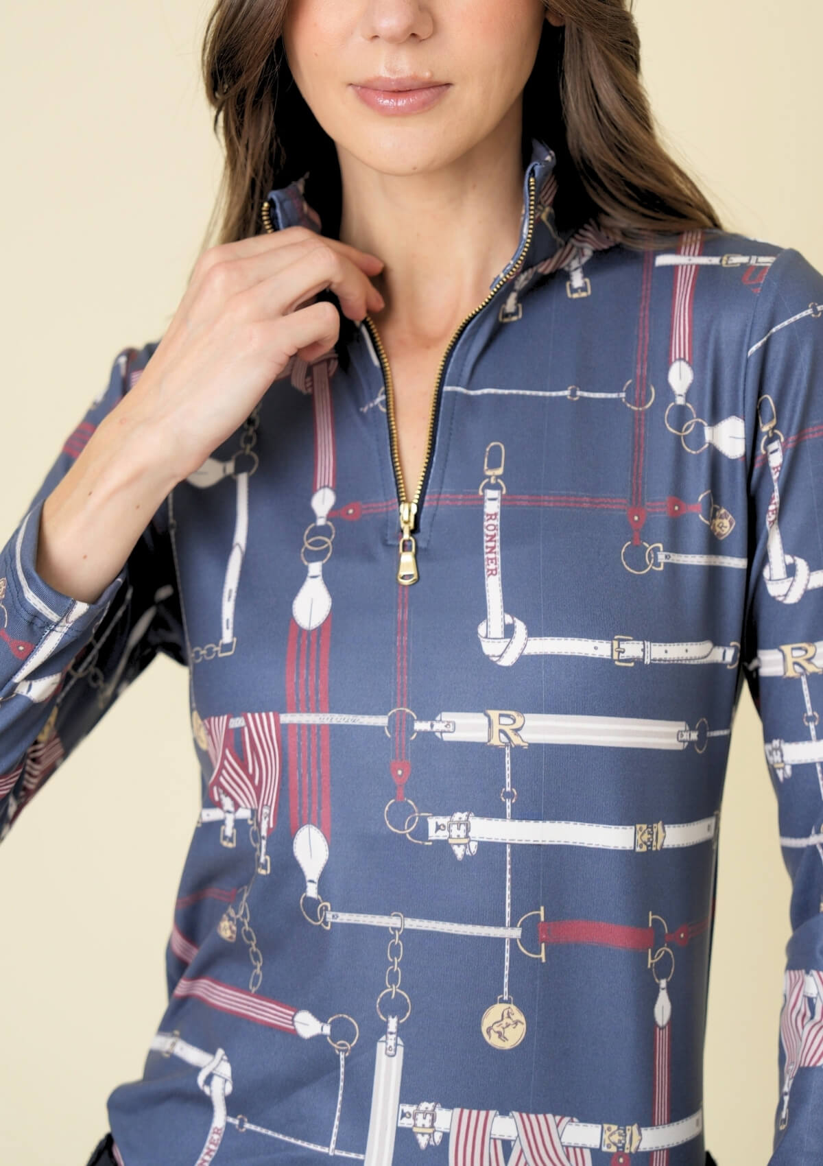 Harmony Q-Zip | Long Sleeve | Jubilea Print | Navy