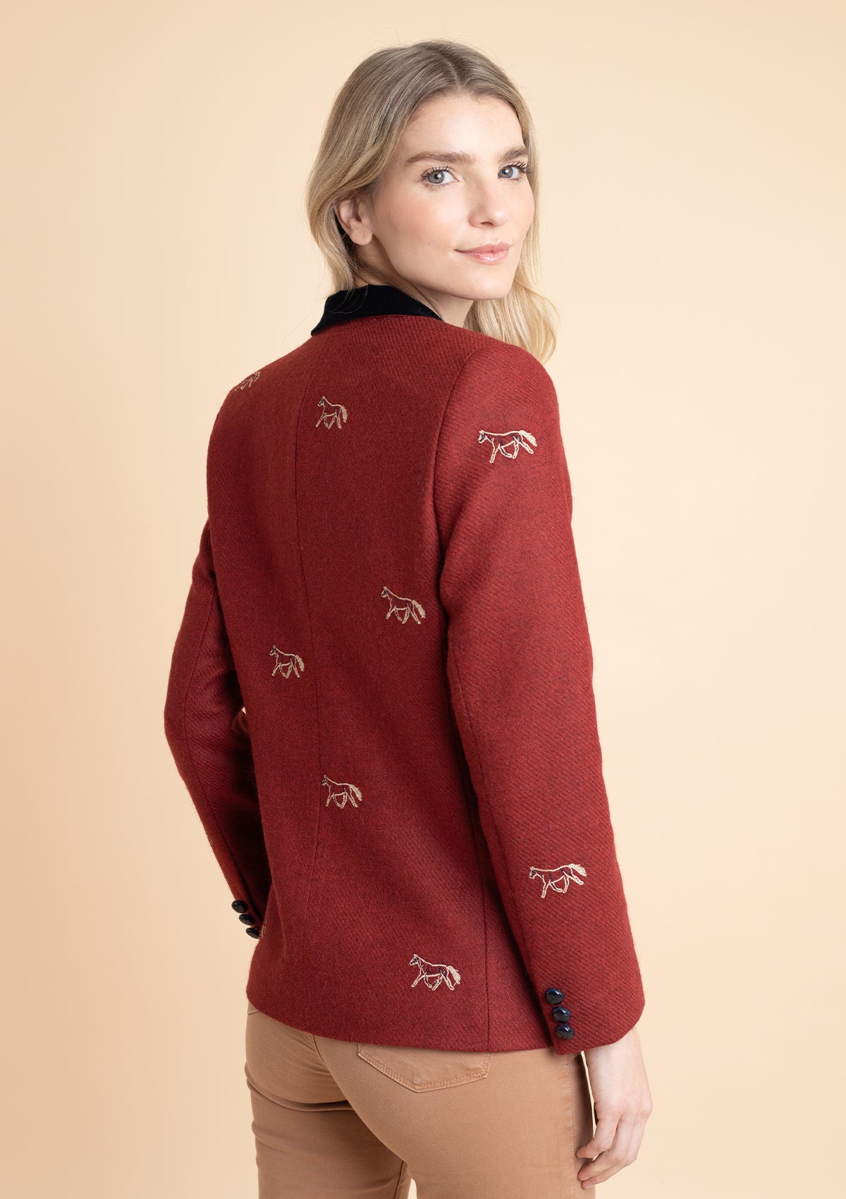 Cavaletti Embroidered Blazer | Burgundy