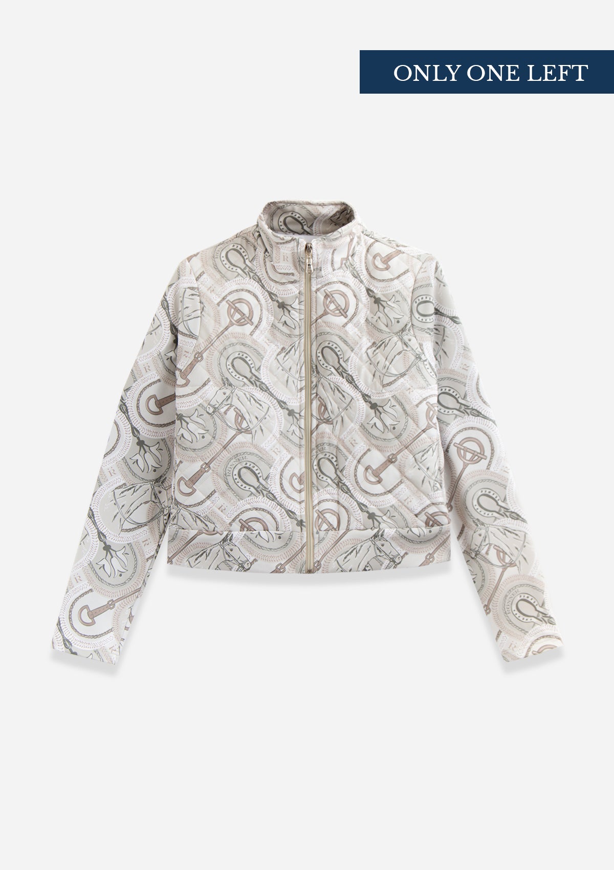 Liana  Zip Jacket | Horseovals Print Ebony