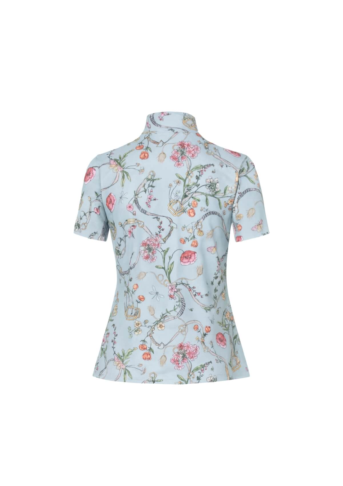 Juliette Q - Zip | Short Sleeve | Herbaria Print | Aqua - RönnerXS