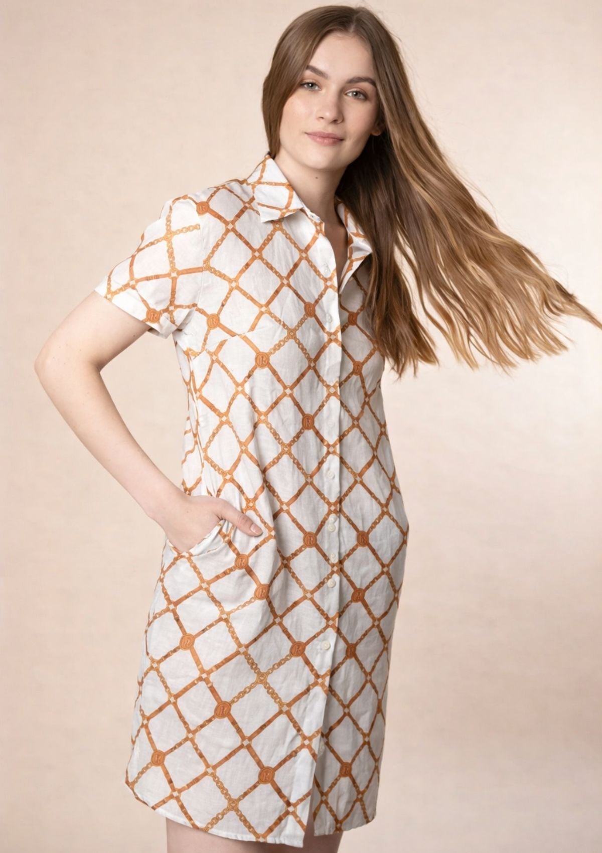 Leonor Linen Dress | Beltina Print - RönnerDressXS