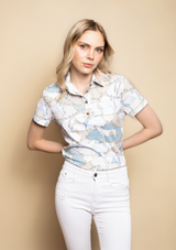 Chroma Polo-Shirt | Short Sleeve | Geo Horses Celeste | High-tech