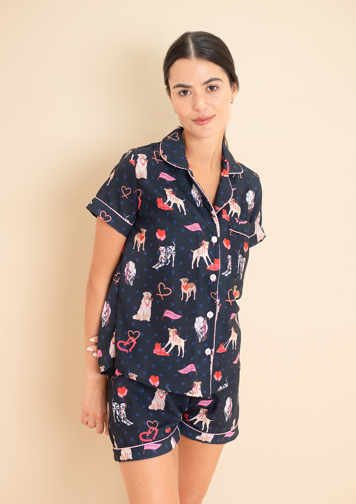 Loyal Luck PJ's Set | Short Sleeve | Midnight Blue | Equestrian Sleepwear Collection