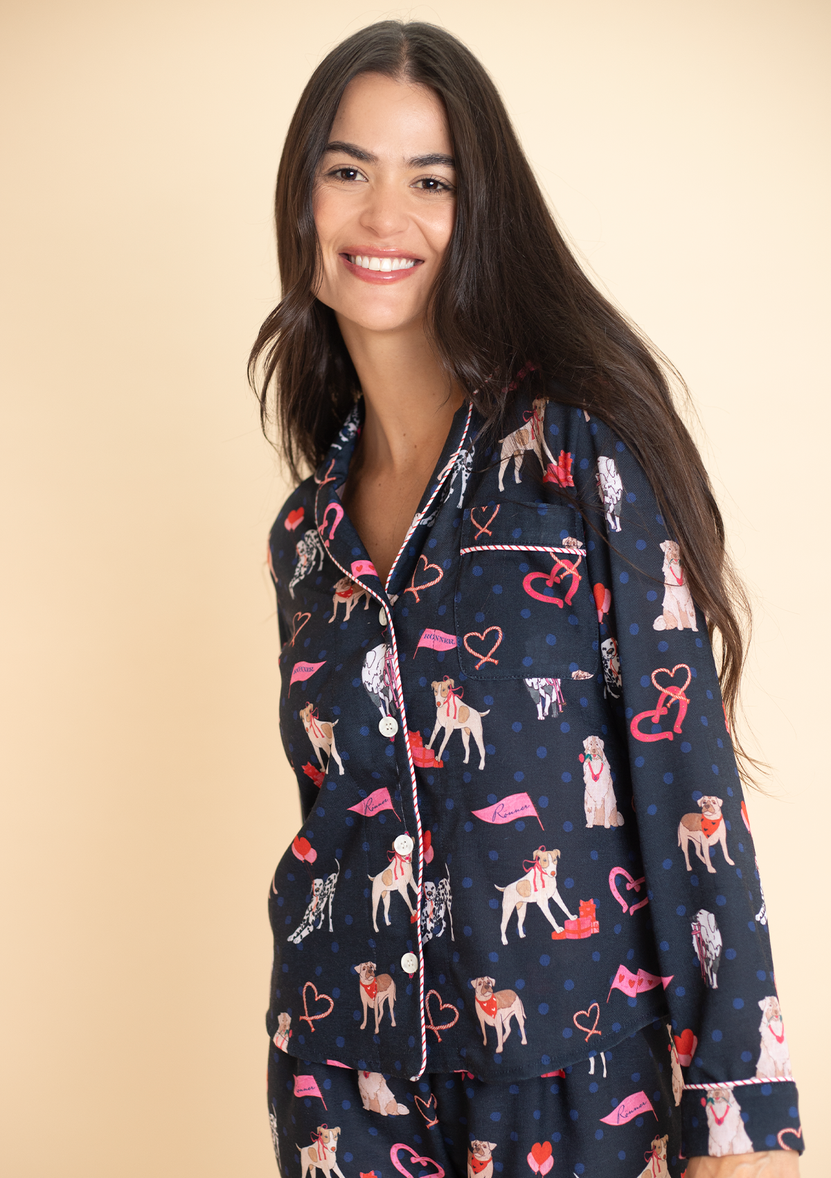 Loyal Luck PJ's Set | Long Sleeve | Midnight Blue | Equestrian Sleepwear Collection