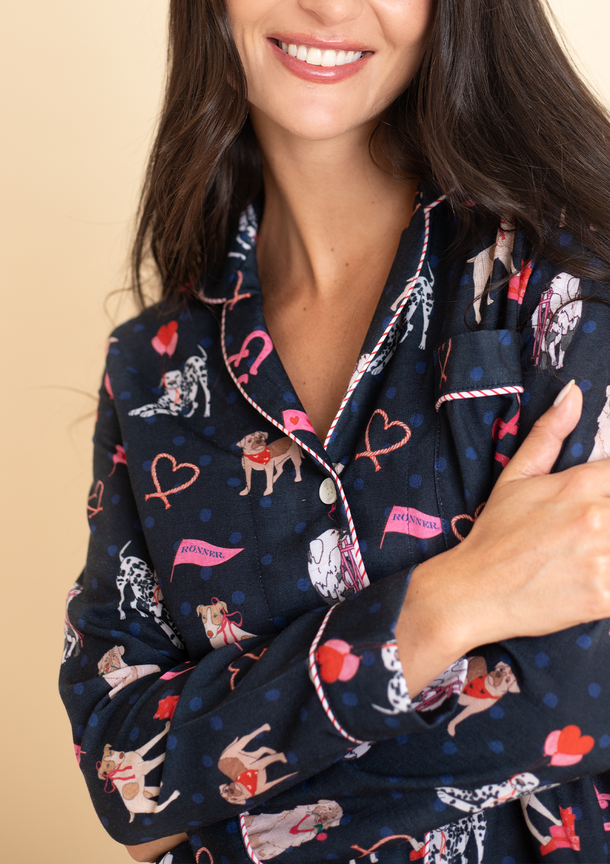 Loyal Luck PJ's Set | Long Sleeve | Midnight Blue | Equestrian Sleepwear Collection