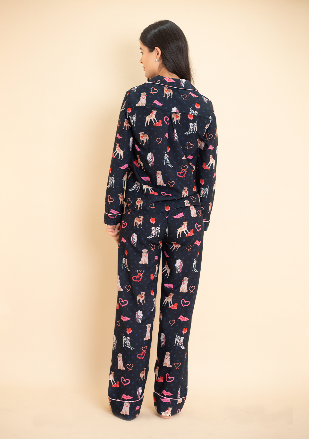 Loyal Luck PJ's Set | Long Sleeve | Midnight Blue | Equestrian Sleepwear Collection