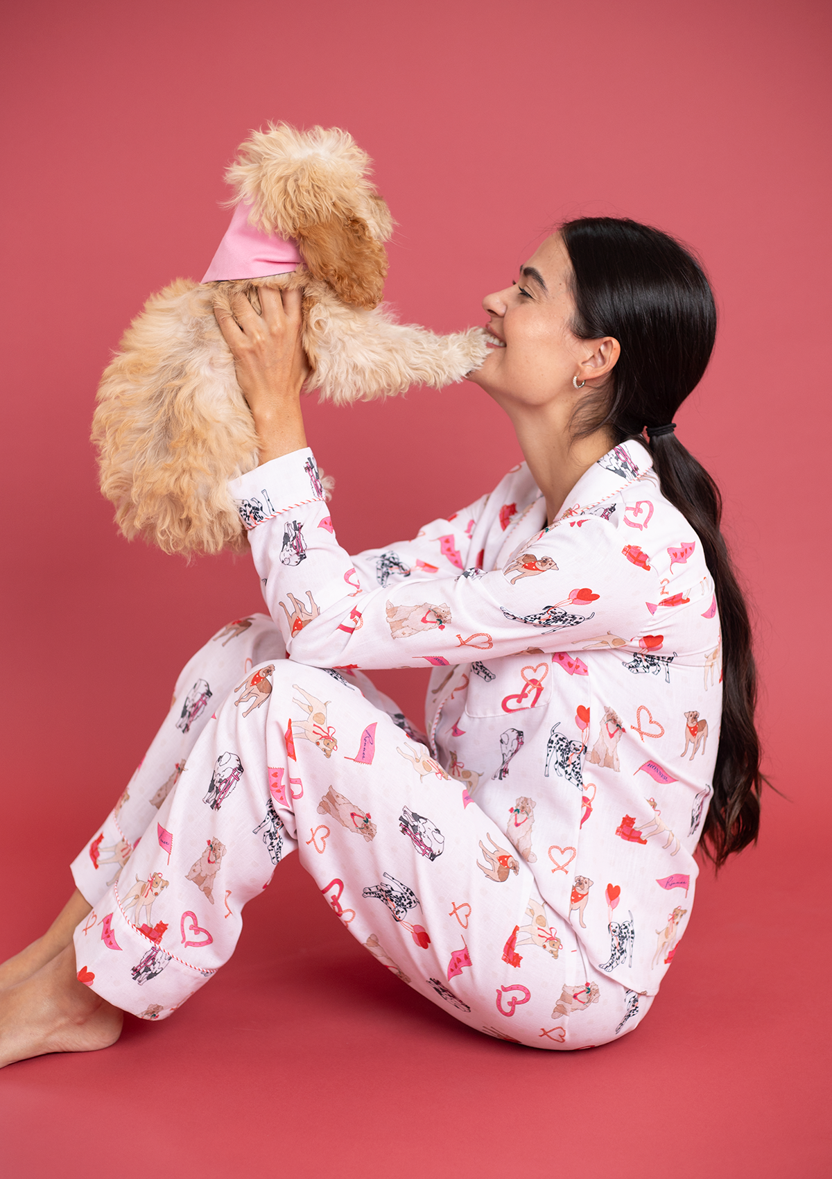 Loyal Luck PJ's Set | Long Sleeve | White | Equestrian Sleepwear Collection