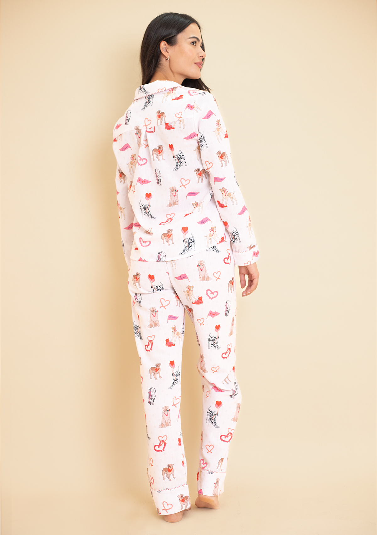 Loyal Luck PJ's Set | Long Sleeve | White | Equestrian Sleepwear Collection