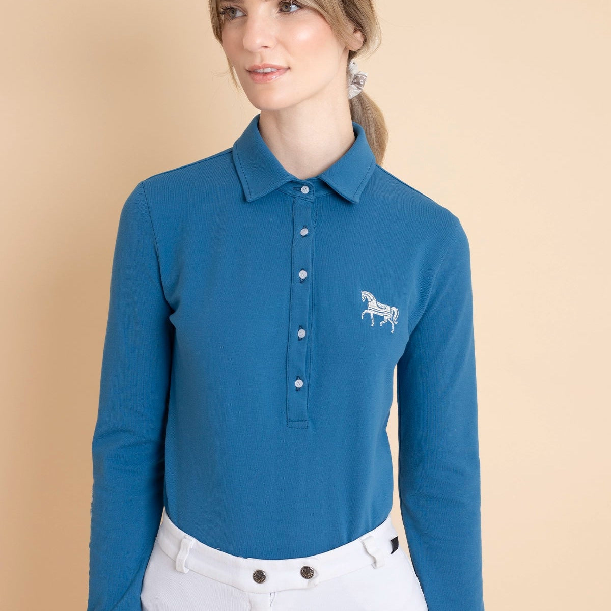 Lucia Cotton Polo-Shirt | Long Sleeve