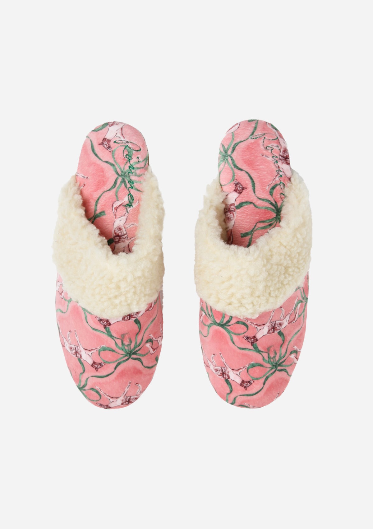 Lucky Ribbon Slippers | Mint Rose