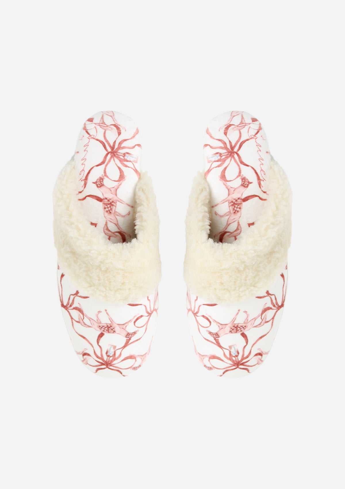 Lucky Ribbon Slippers | Red & White