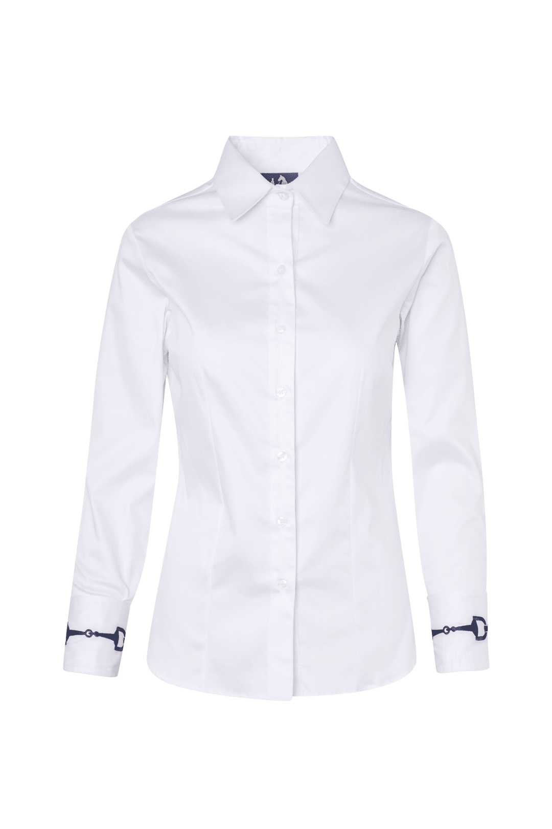 Margarita Cotton Shirt | Embroidered | White - RönnerShirtWhite and Blue