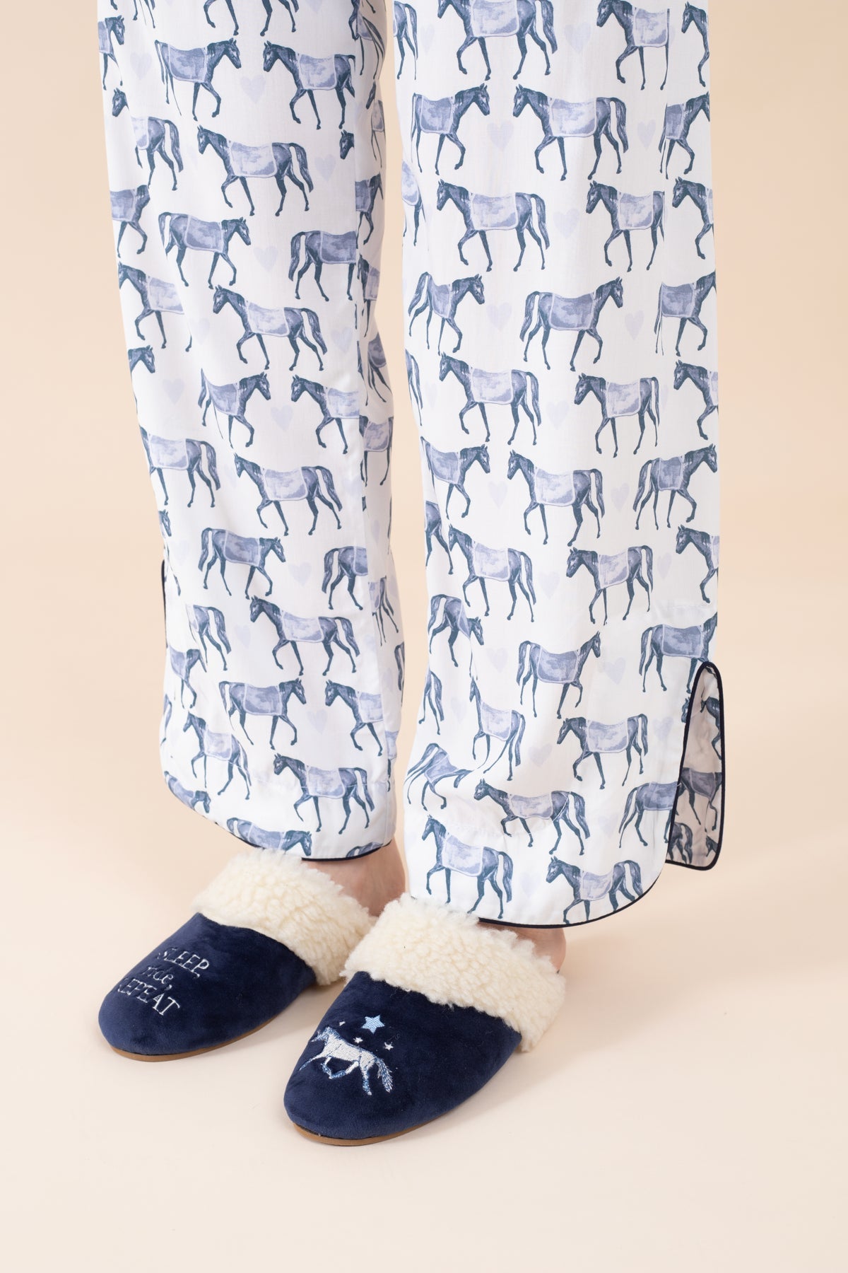 Midnight Horse Slippers | Navy - RönnerPajamasS