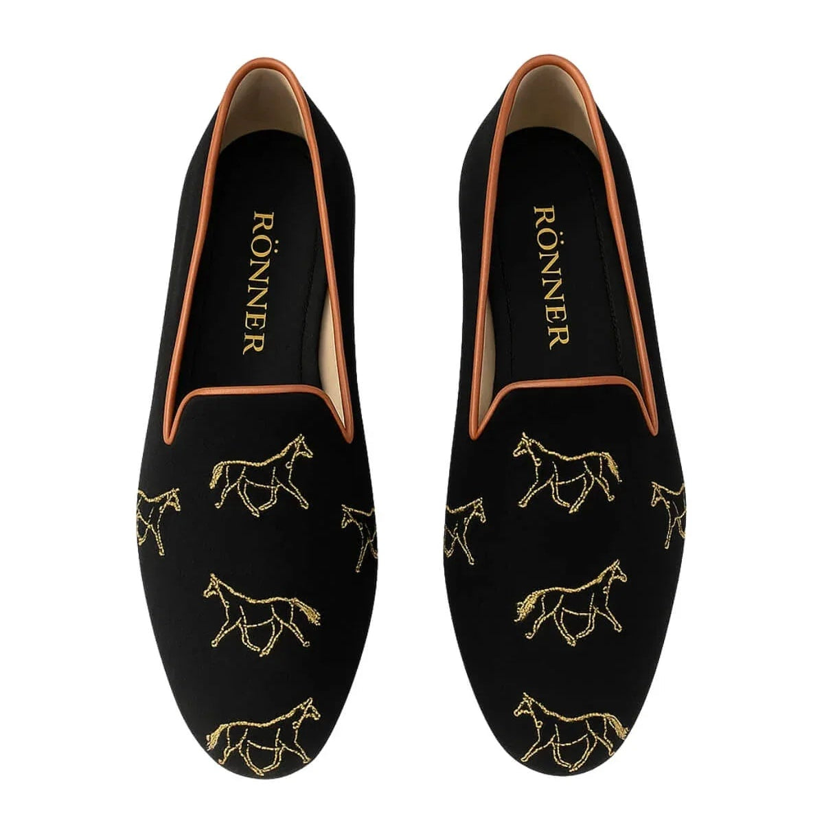 CUSTOM MADE Size 8 Black Embroidery Velvet Slippers Loafers Bespoke Classy Sailor Embroidered Velvet Loafers Slippers  main image 2
