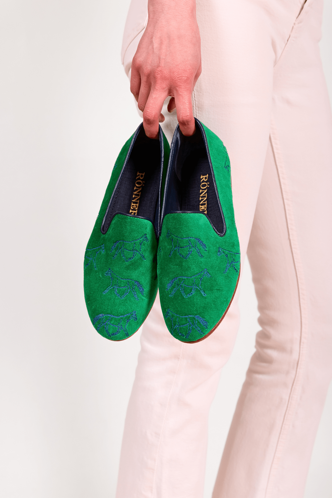 Mimosa Velvet Loafers | Horses - RönnerLoafersGrass Green