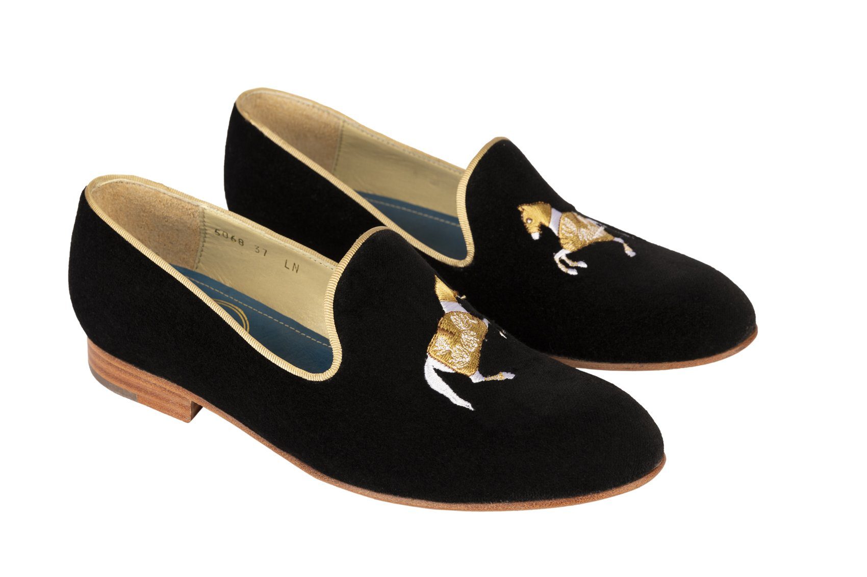 Mimosa Velvet Loafers | Carousel | Black and Gold