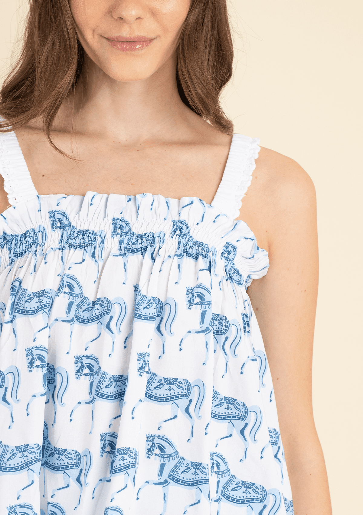 Moonlight Pajama Set | Blossomare Print | Blue | Equestrian Sleepwear Collection - RönnerPajamasXS