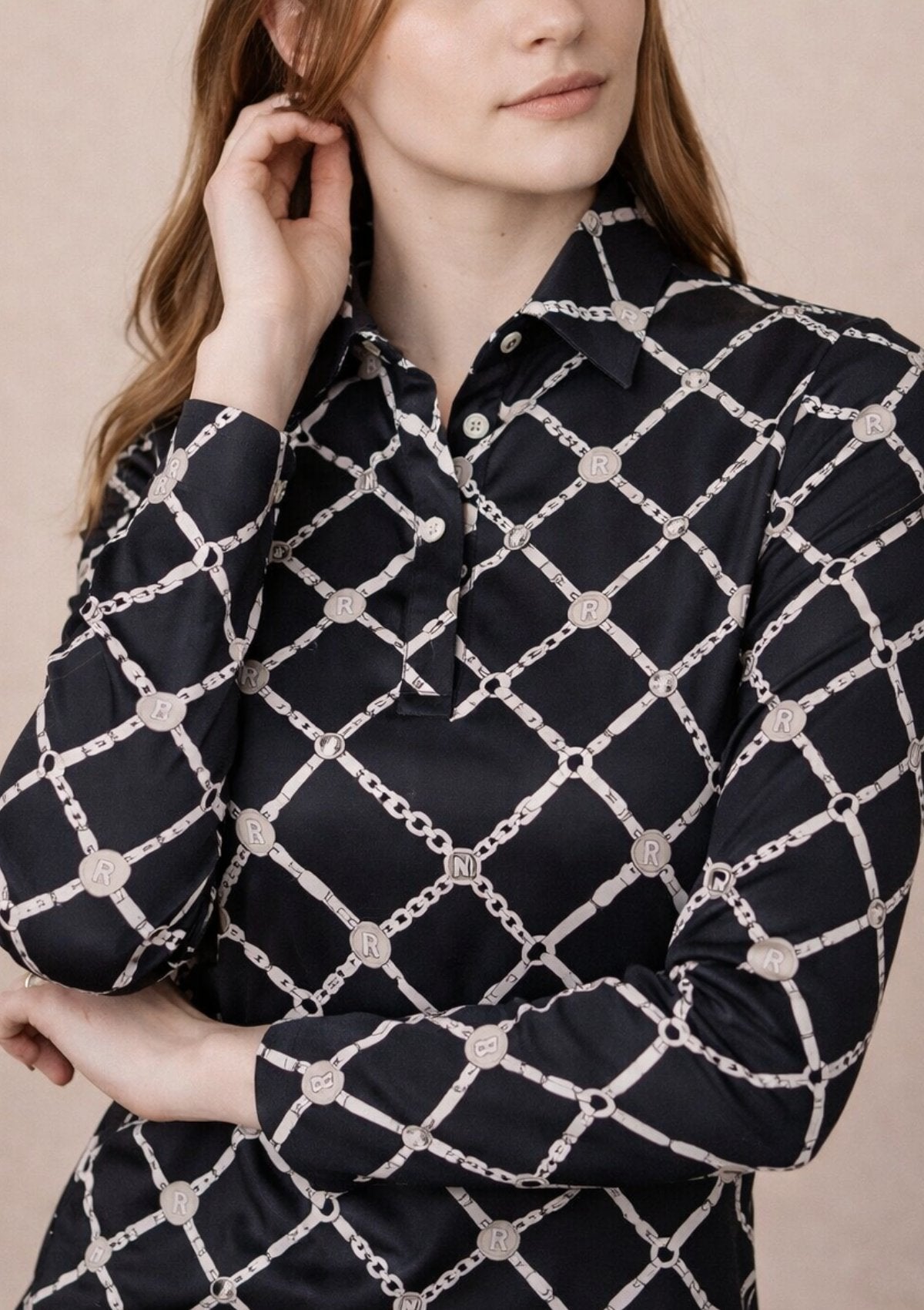 Mulberry Polo - Shirt | Long Sleeve | Beltina Print | - RönnerPolo ShirtXS