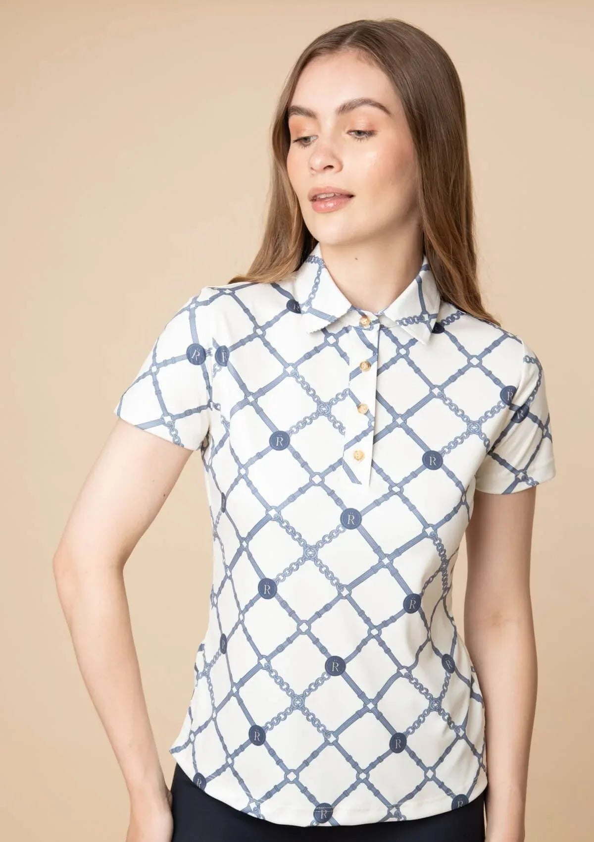Mulberry Polo - Shirt | Short Sleeve | Beltina Print | Blue - RönnerPolo ShirtXS