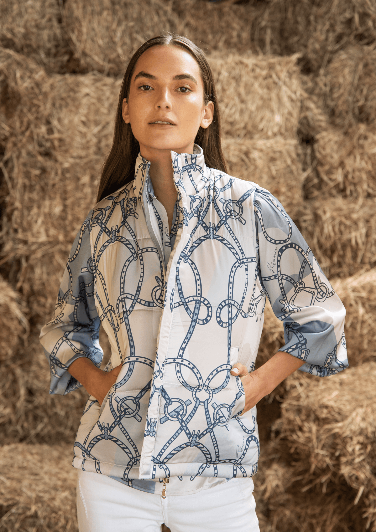 Mystic Vest | Saddlery Print | Light Blue