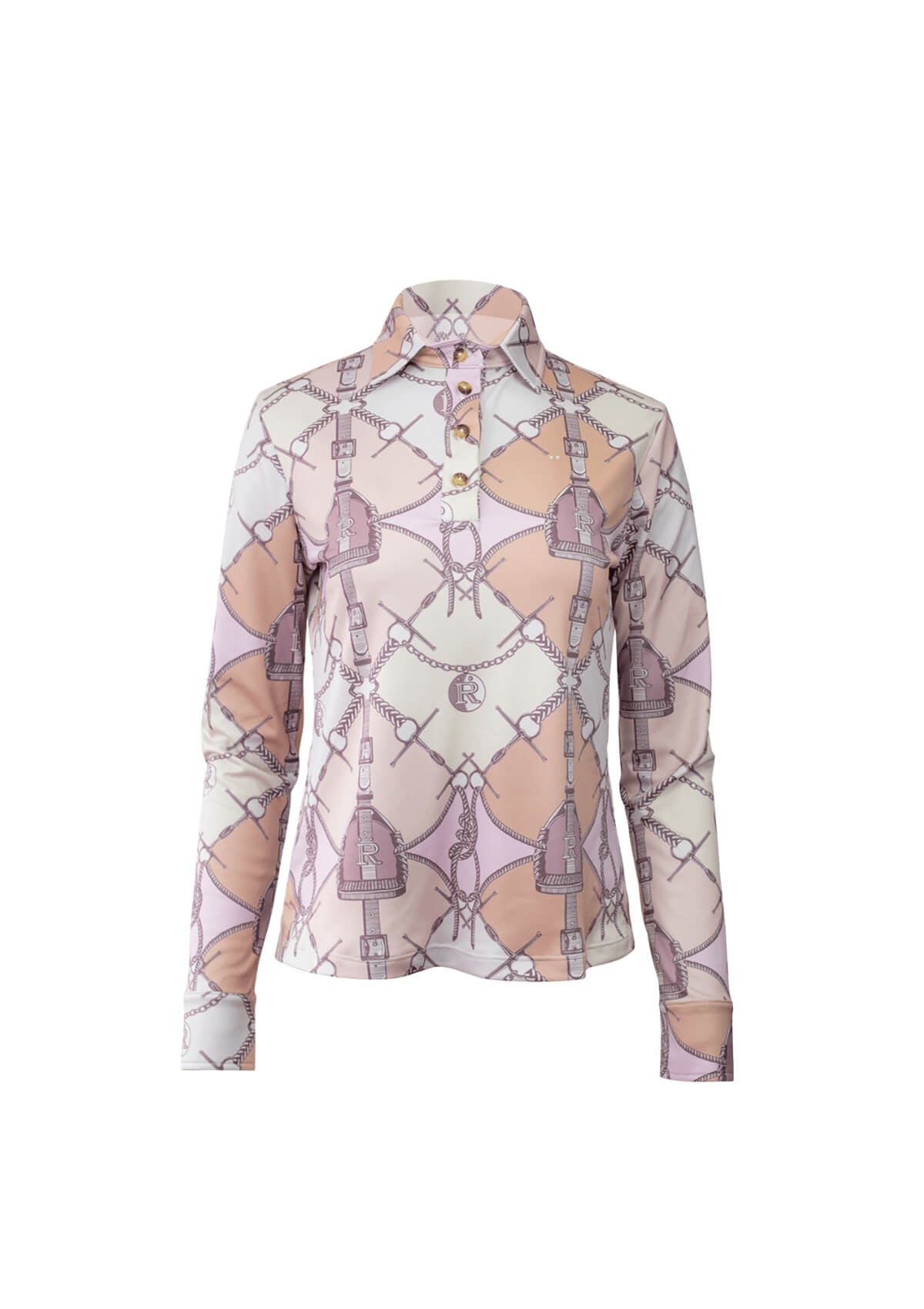 Noelia Polo - Shirt | Long Sleeve | Morsetti Print | Palissandro | Sample - RönnerPolo ShirtXS