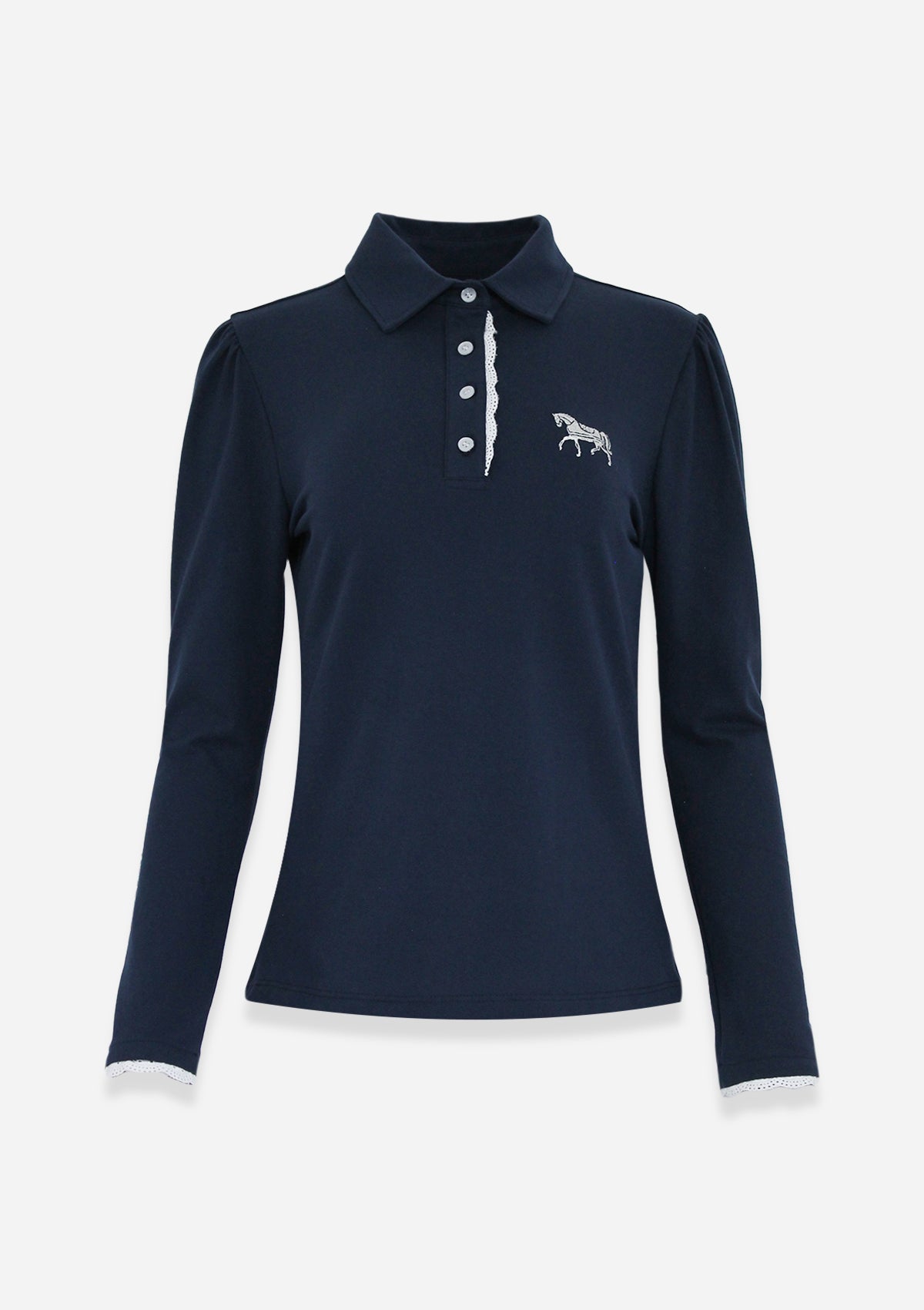 Nova Cotton Polo-Shirt Long Sleeve | Navy