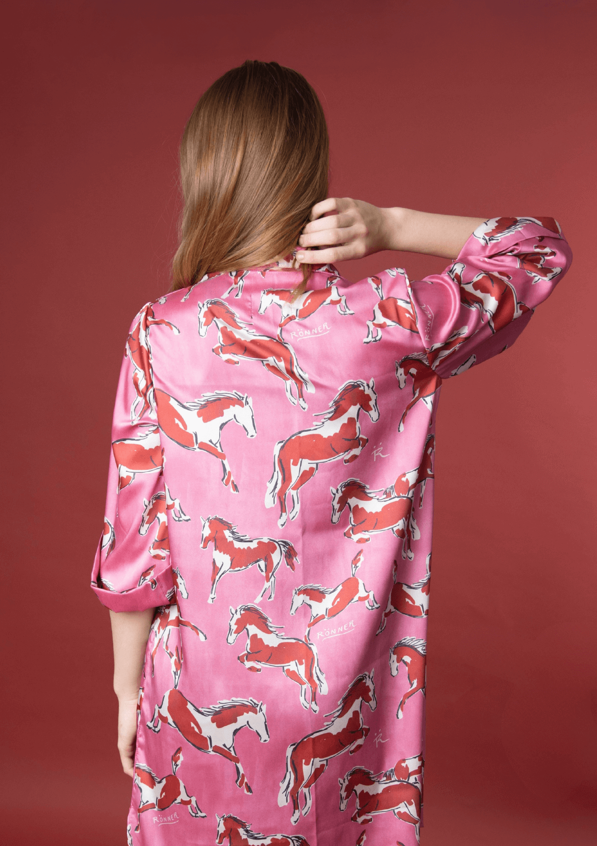 Amalia Shirt-Dress | Volt Print | Cerise