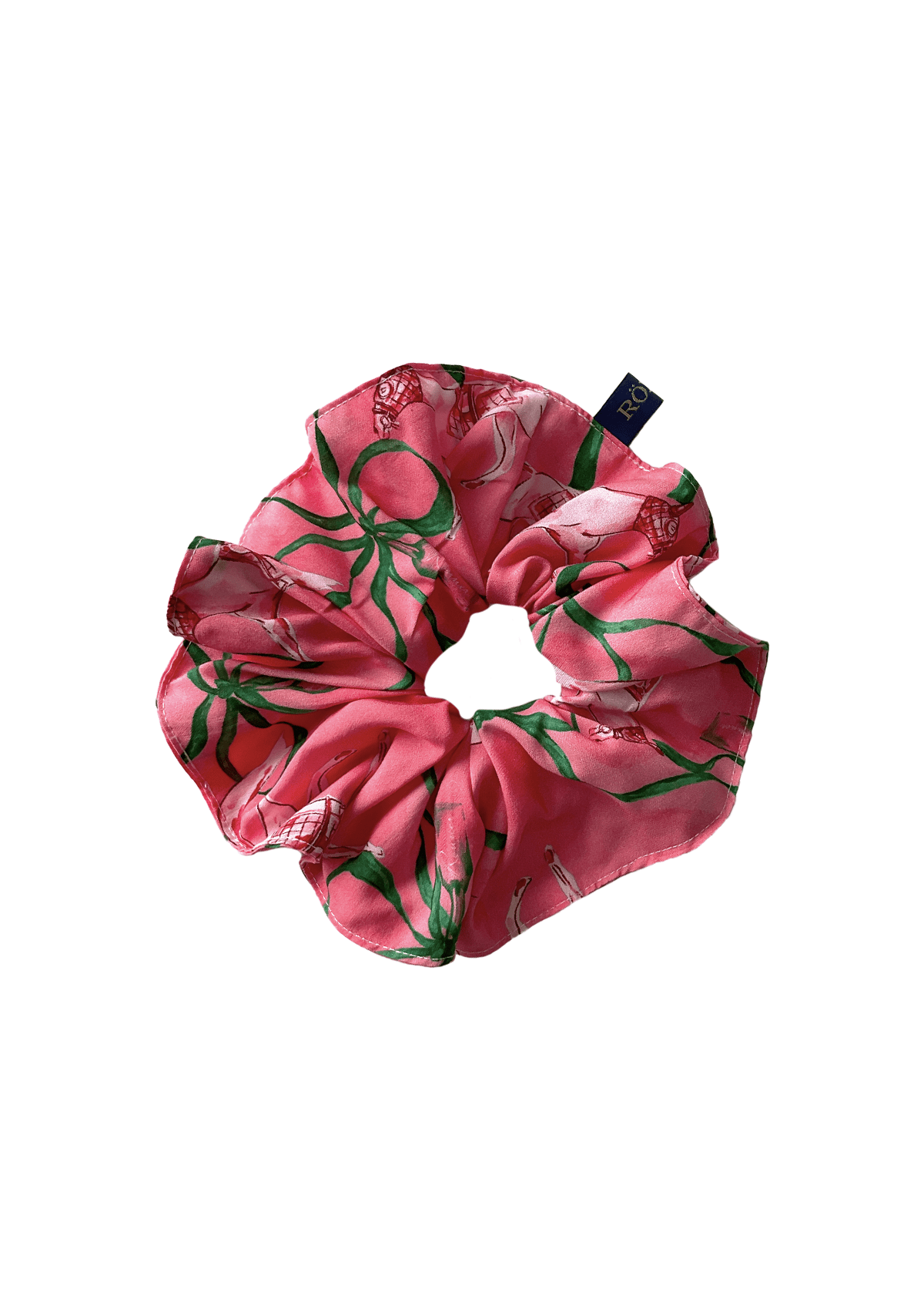 Oversized Hair Scrunchie | Lucky Ribbon Print - RönnerClothingMint Rose