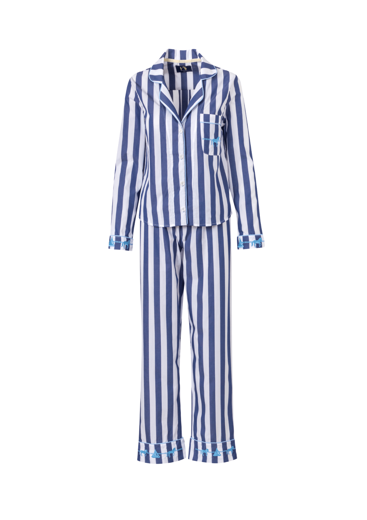 Striped Long Sleeve PJ’s Set | Blue & White