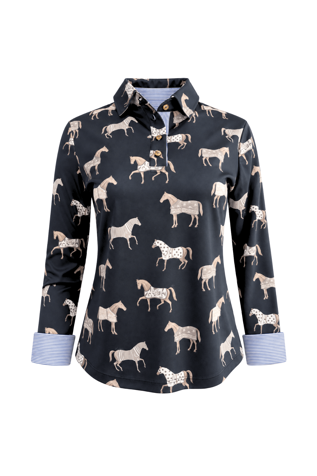 Poise Printed | Polo Shirt | Long Sleeve - RönnerPolo ShirtBlack