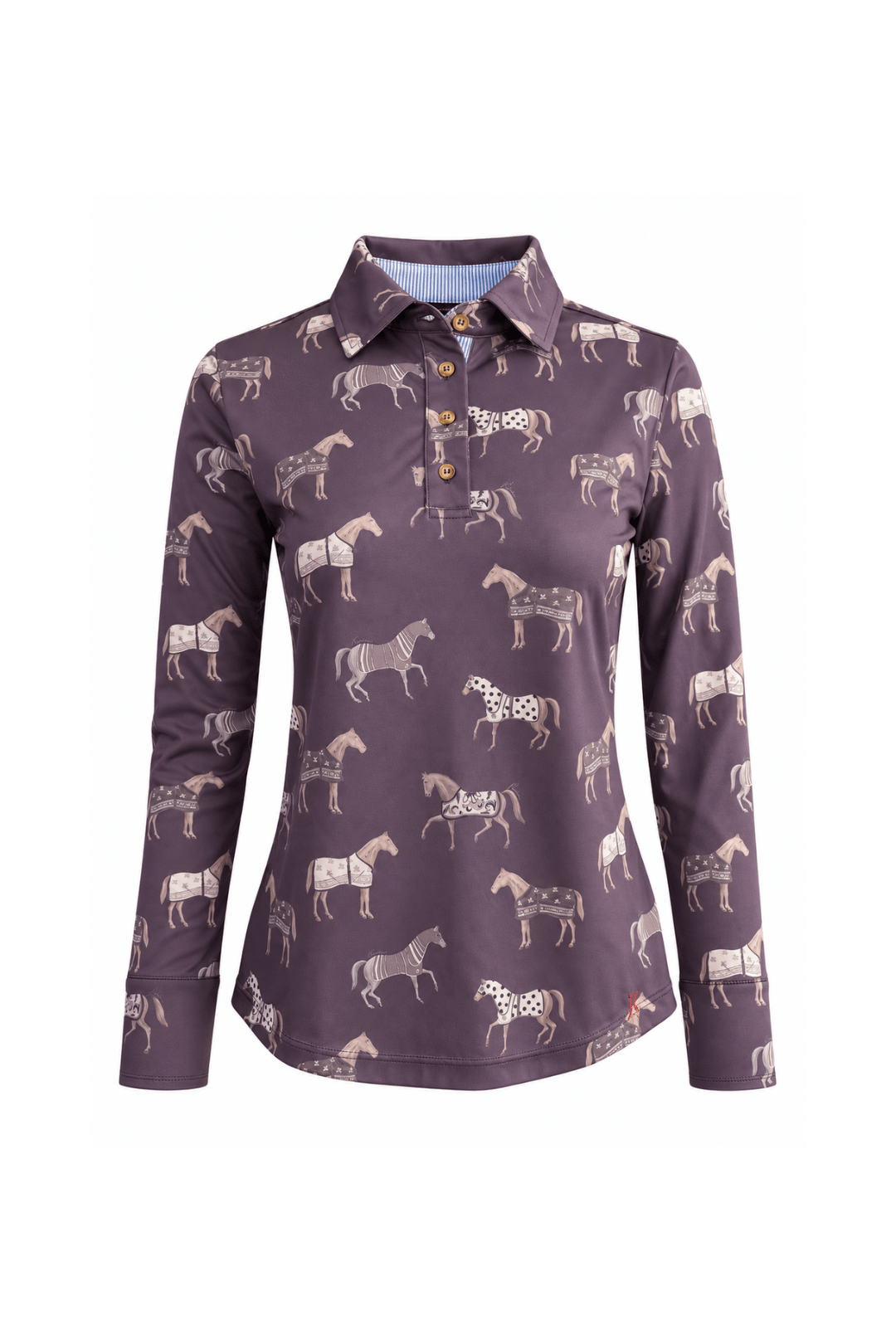 Poise Printed | Polo Shirt | Long Sleeve - RönnerPolo ShirtBurgundy