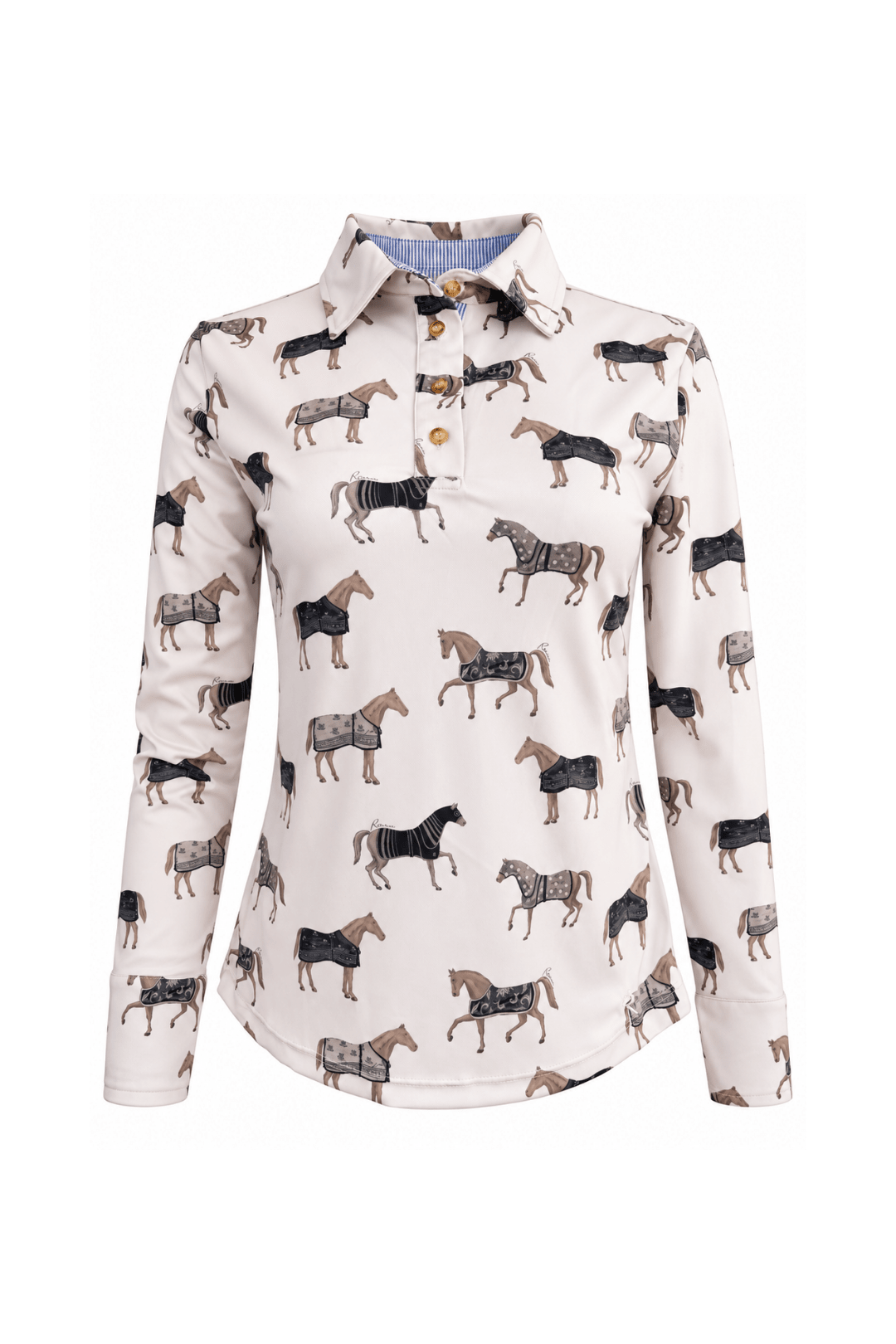 Poise Printed | Polo Shirt | Long Sleeve - RönnerPolo ShirtCream