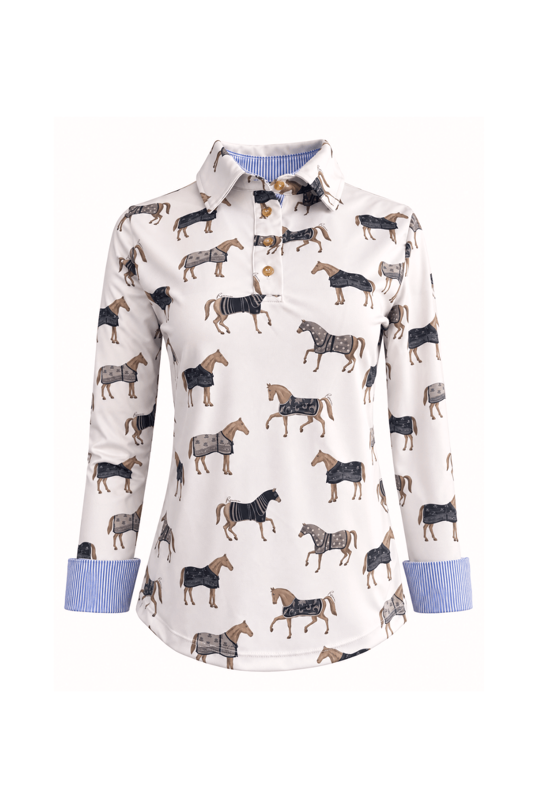 Poise Printed | Polo Shirt | Long Sleeve - RönnerPolo ShirtCream