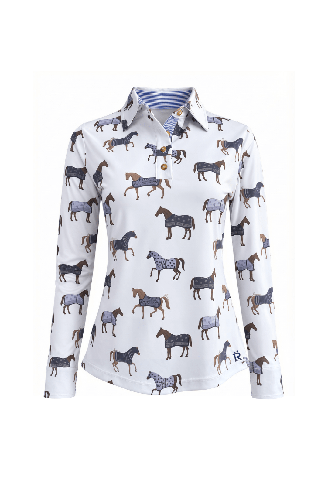 Poise Printed | Polo Shirt | Long Sleeve - RönnerPolo ShirtWhite