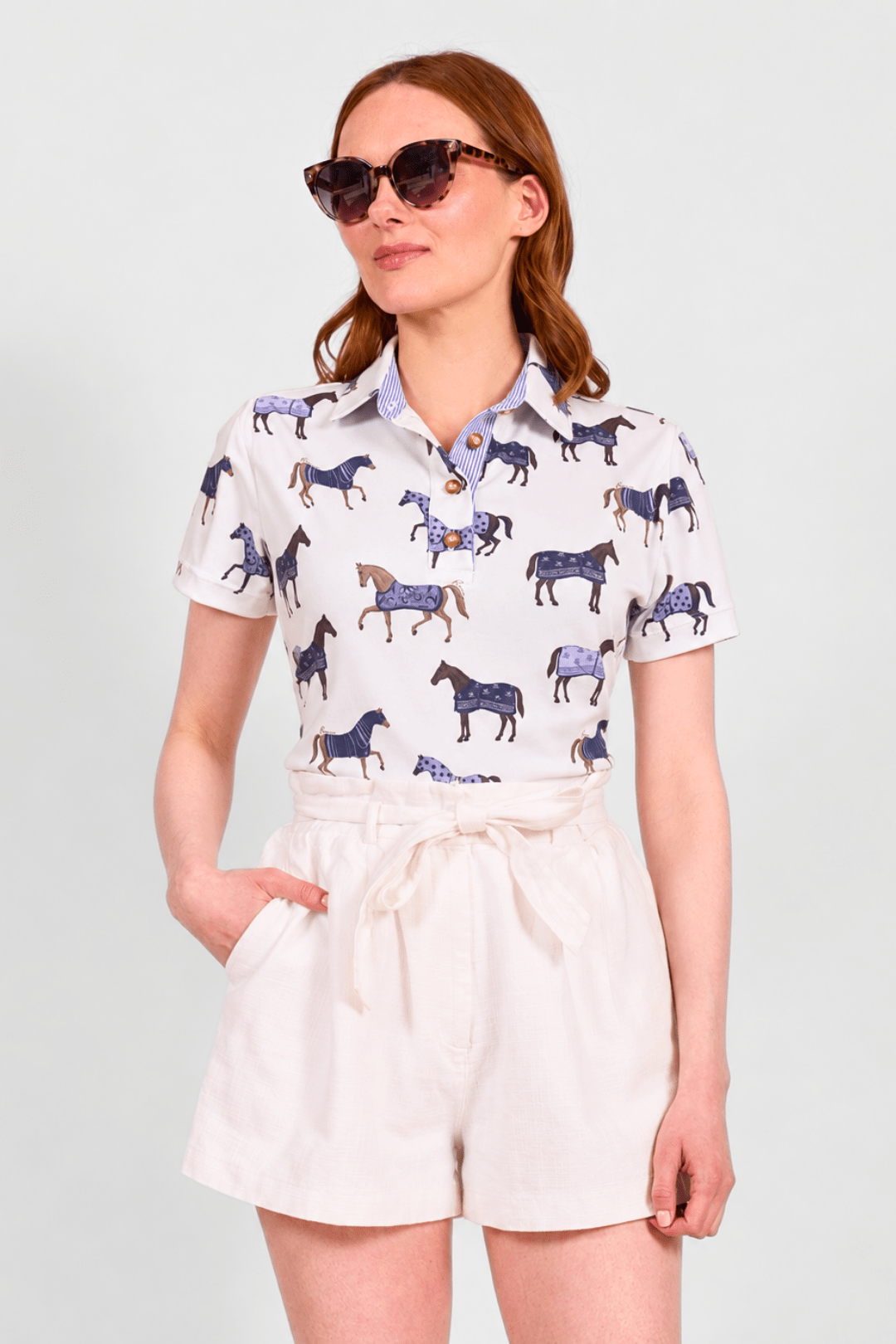 Poise Printed Polo Shirt - RönnerPolo ShirtWhite