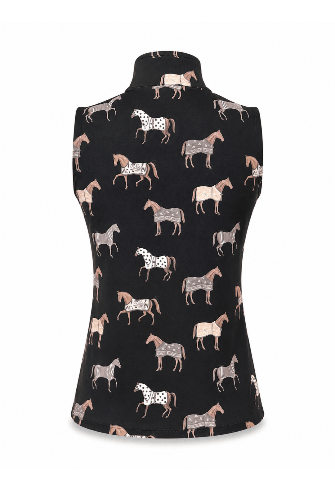 Poise Printed Sleeveless Q-Zip - RönnerShirtBlack