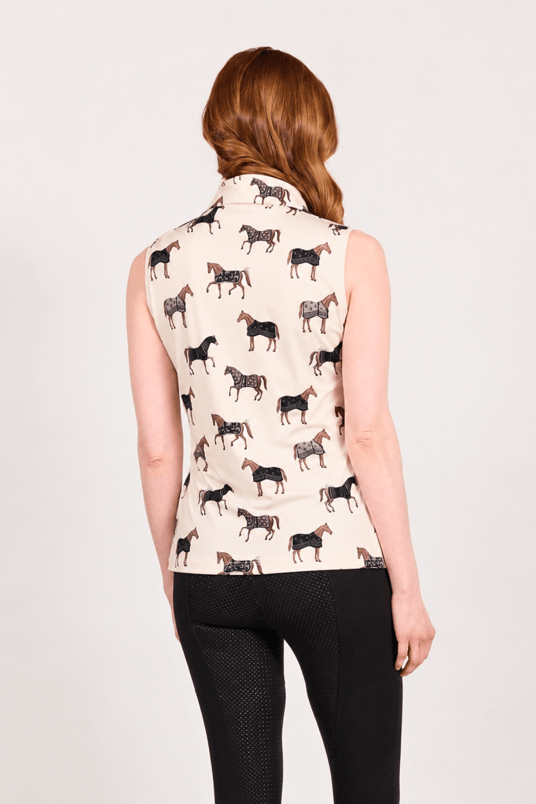 Poise Printed Sleeveless Q-Zip - RönnerShirtCream