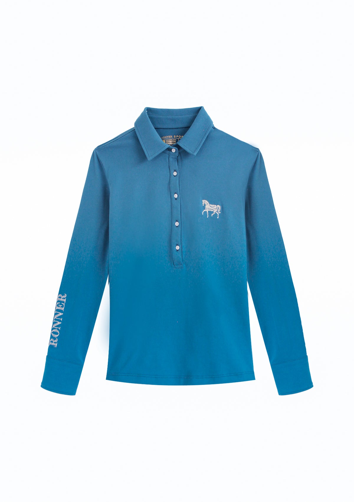 Lucia Cotton Polo-Shirt Long Sleeve | Teal