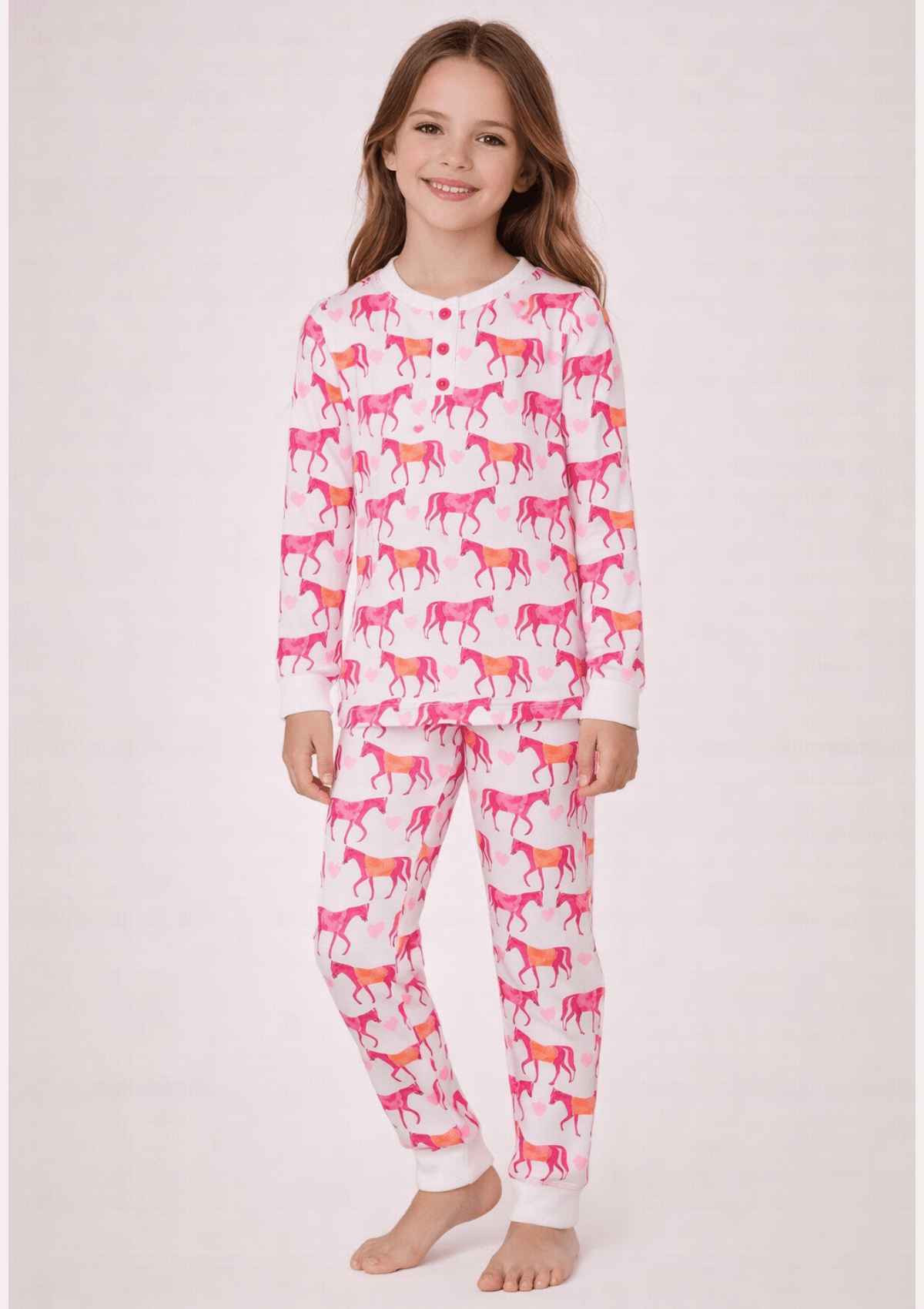 Ponyland Children's PJ's Set | Long Sleeve | White | Sample - RönnerPijama Set6 yrs