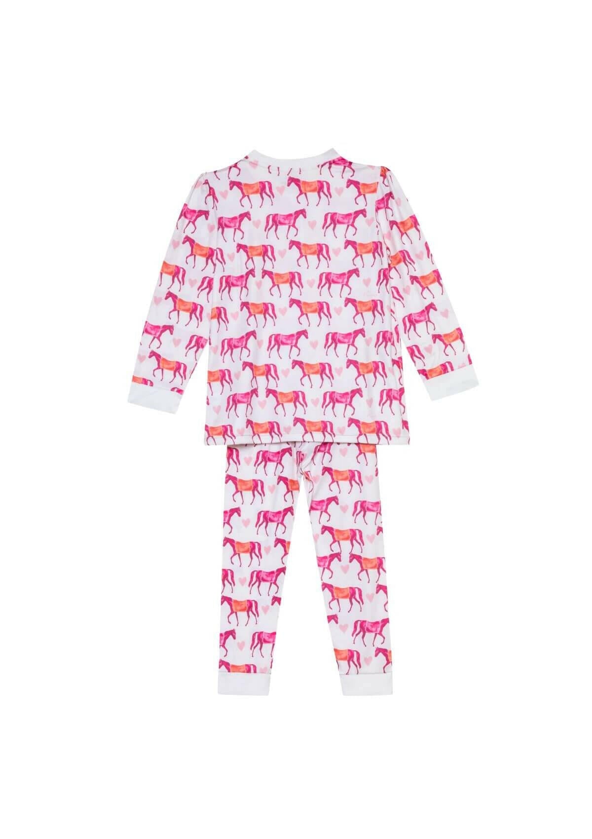 Ponyland Children's PJ's Set | Long Sleeve | White | Sample - RönnerPijama Set6 yrs