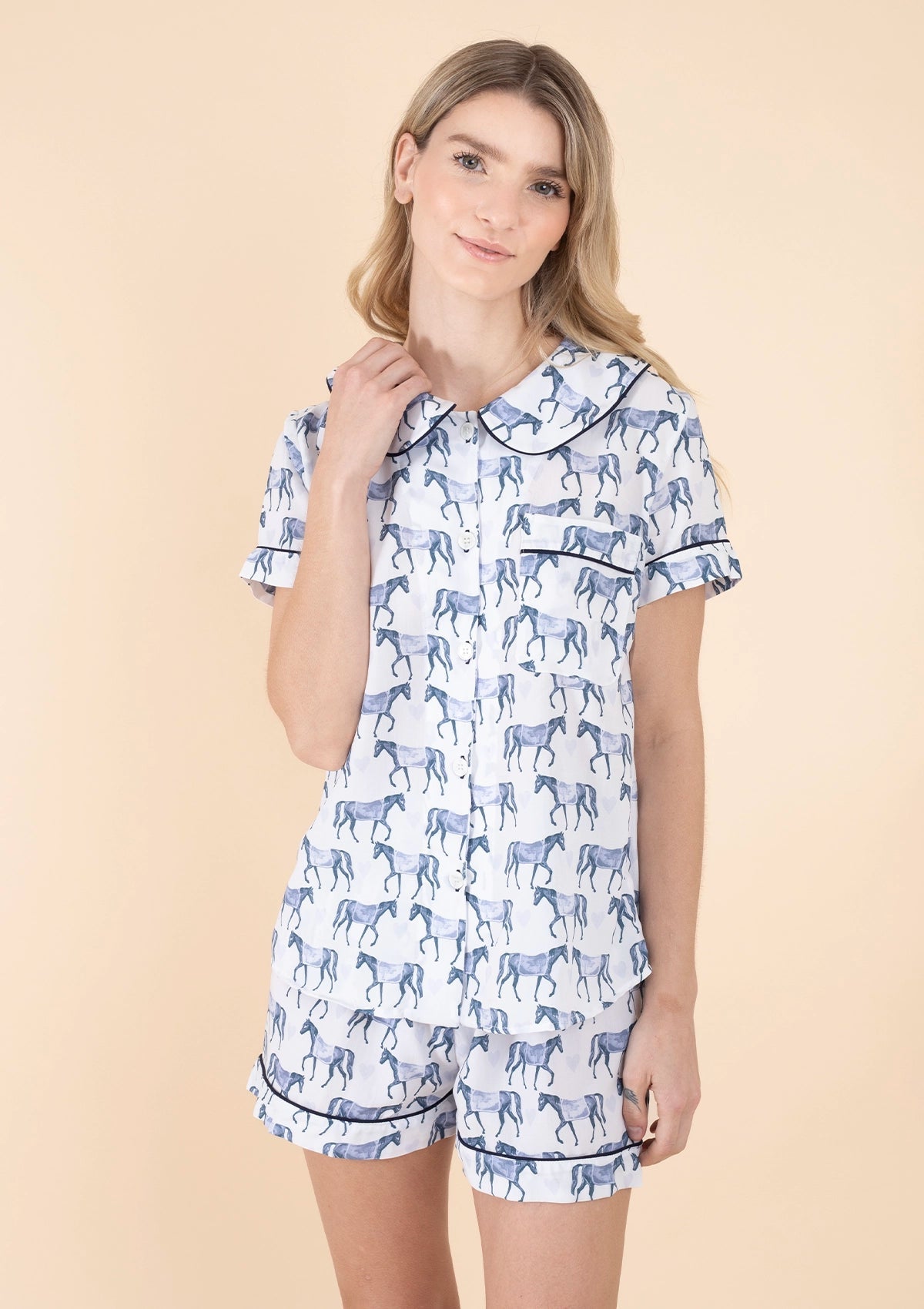 Ponyland PJ's Set | Be Mine Print | Short Sleeve | Blue - RönnerPyjamaXXL