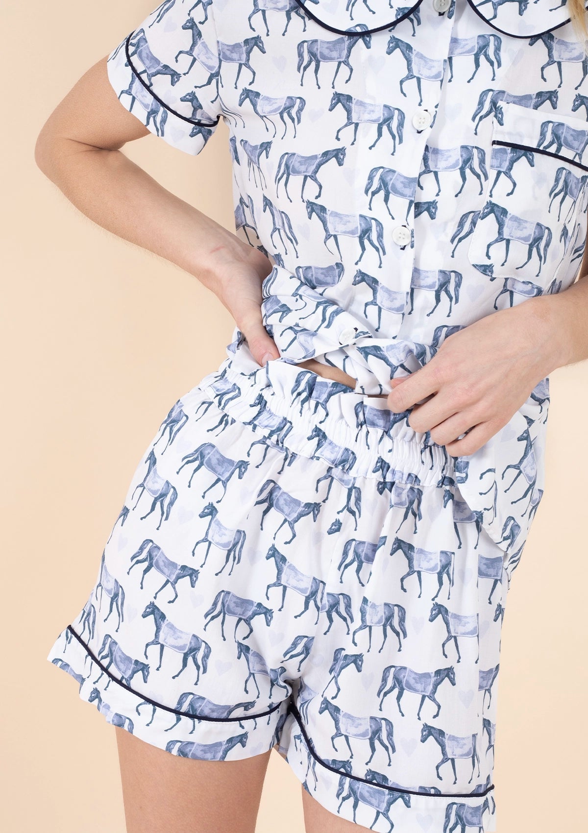 Ponyland PJ's Set | Be Mine Print | Short Sleeve | Blue - RönnerPyjamaXXL